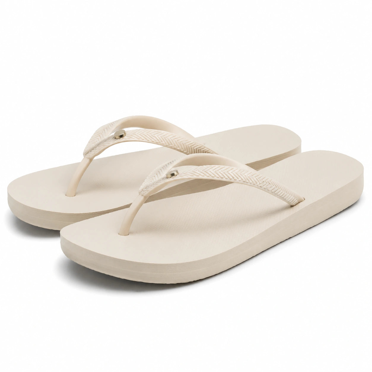 Infradito taglia 42/43 in materiale sintetico beige con suola piatta