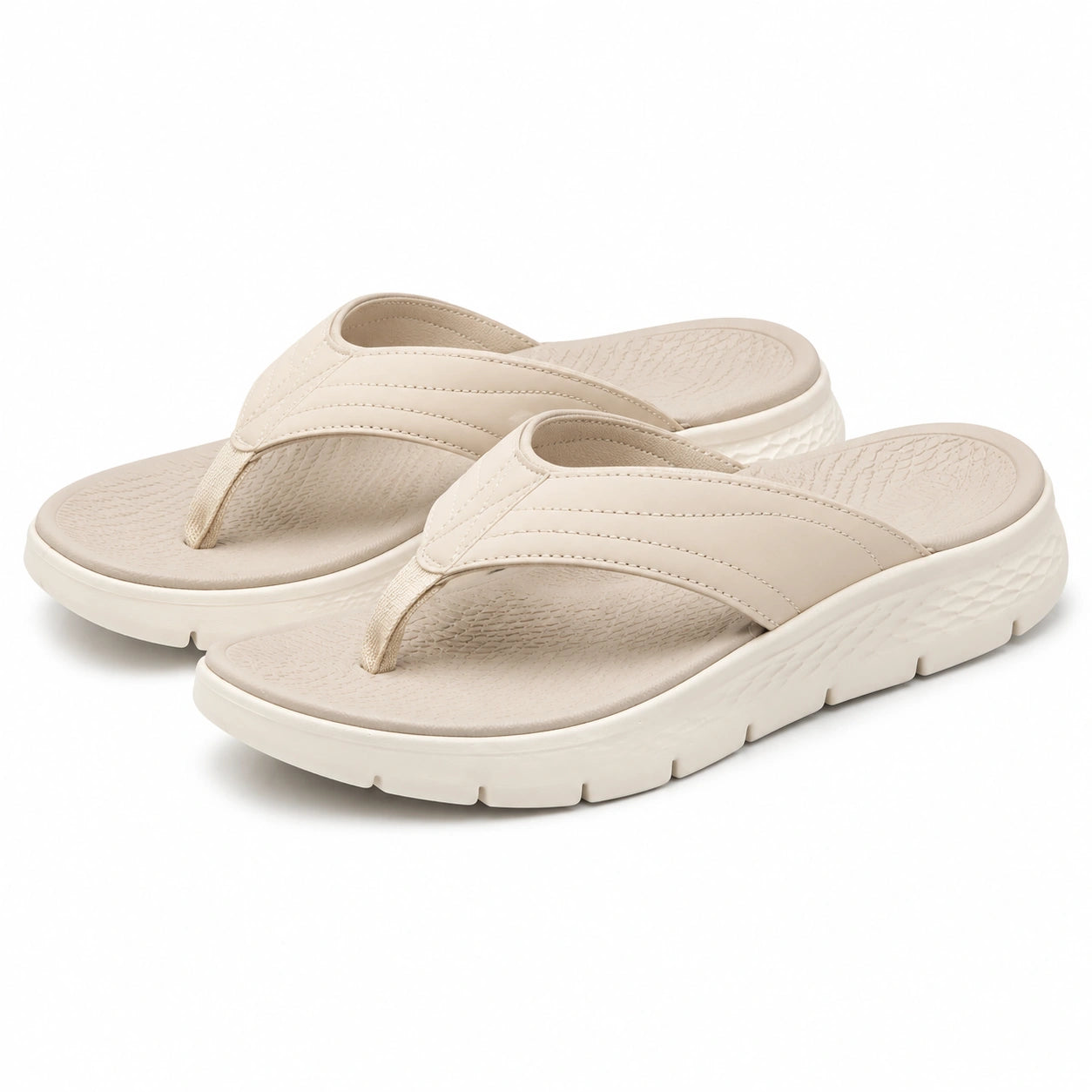 Infradito 42/43 beige in materiale sintetico con suola ammortizzata