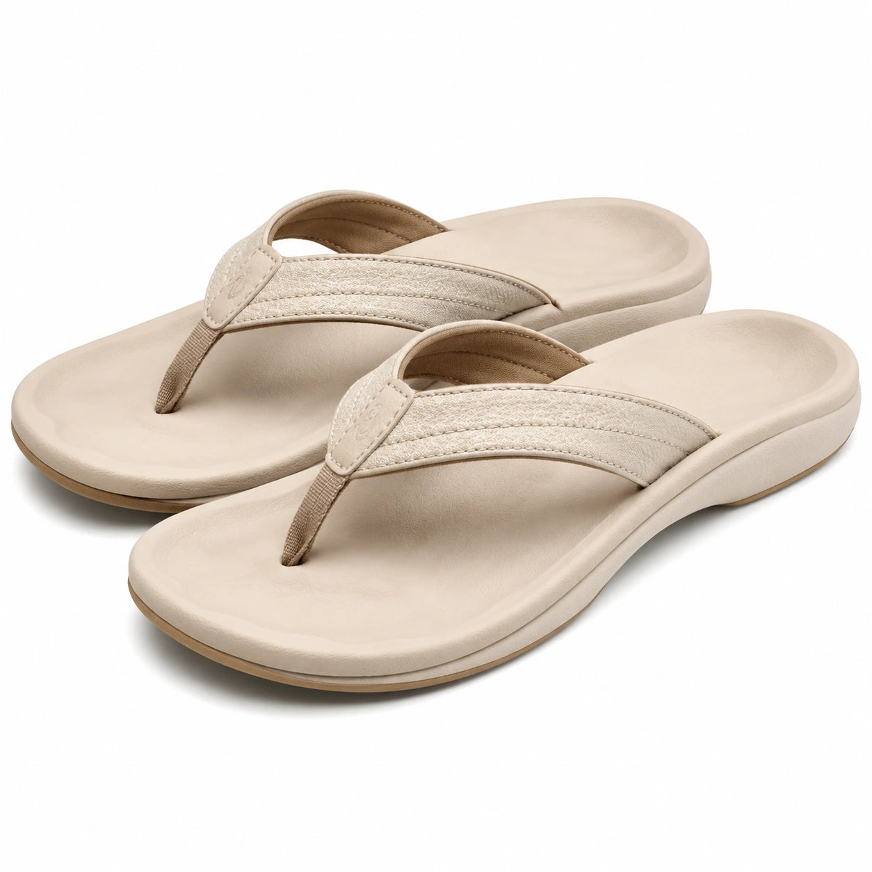 Infradito 40/41 beige con tomaia sintetica e tessile - suola ammortizzata per tempo libero