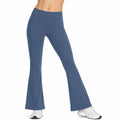 Leggings svasati da donna taglia L in tessuto elasticizzato blu a vita alta per yoga