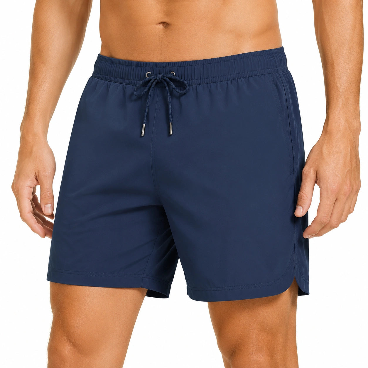 Costume da bagno uomo M blu navy con coulisse e tasche stile pantaloncino