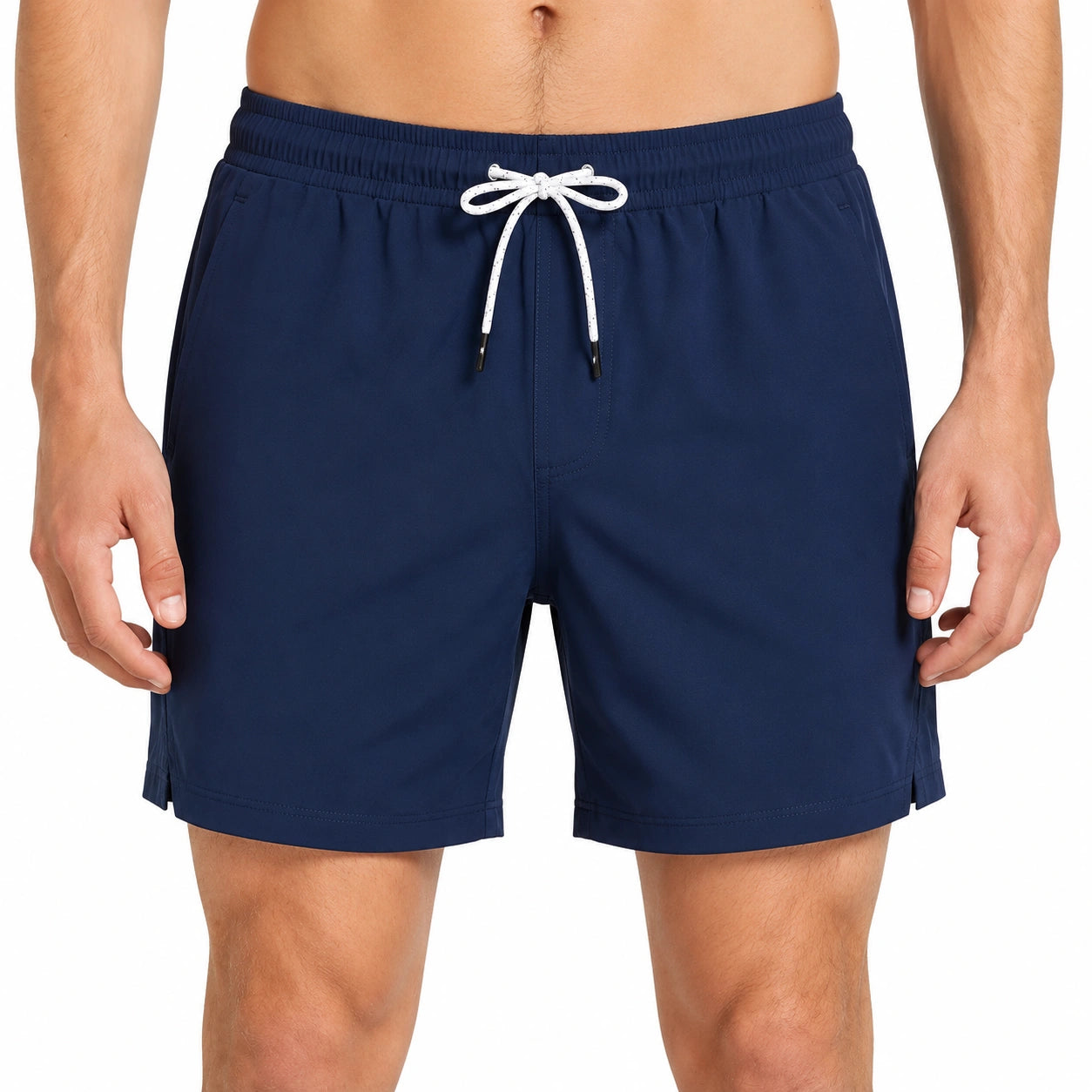 Costume da bagno uomo taglia M blu navy con coulisse e tasche laterali
