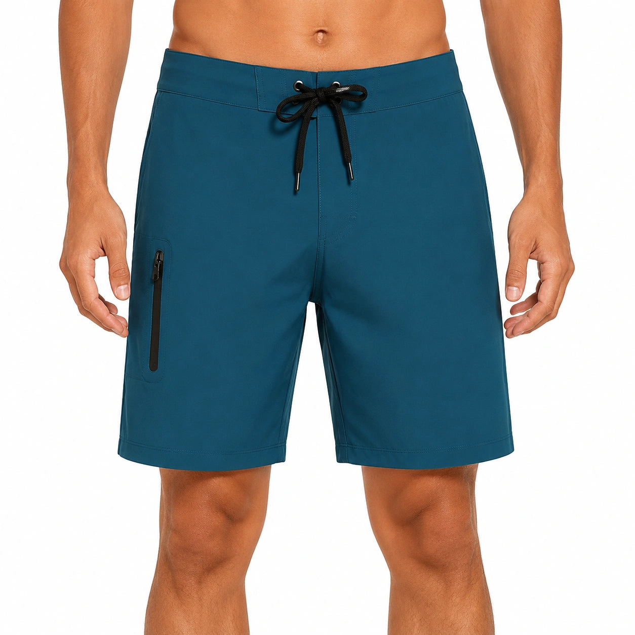 Costume da bagno uomo XL in tessuto sintetico blu petrolio con tasca zip